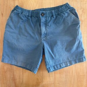 chubbies Blue Elastic-Waist Cotton Shorts chino small 7" inseam